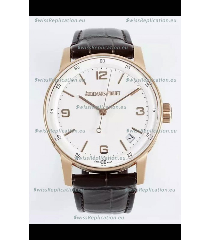 Audemars Piguet CODE 11.59 15210R Swiss Replica Watch in Rose Gold White Dial 41MM