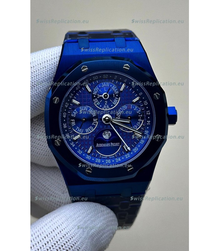 Audemars Piguet Royal Oak Perpetual Calendar Super Clone Blue Ceramic Replica Watch