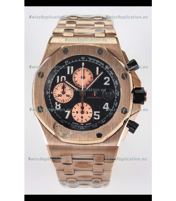 Audemars Piguet Royal Oak Offshore Rose Gold Half BRICK Dial 1:1 Super Clone Replica Watch - 904L Steel