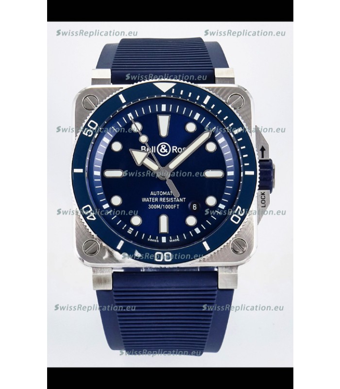 Bell & Ross BR03-92 Diver Stainless Steel - Blue Dial Swiss Replica Watch 1:1 Mirror Replica