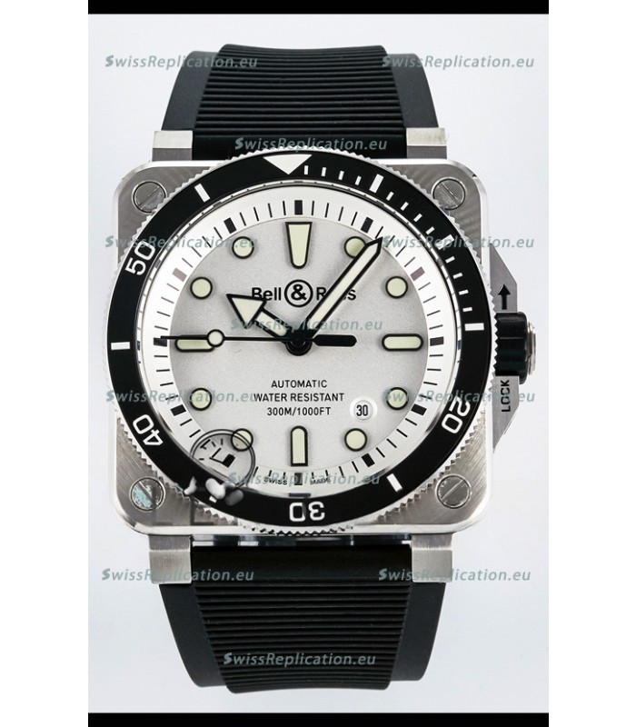 Bell & Ross BR03-92 Diver Stainless Steel - White Dial Swiss Replica Watch 1:1 Mirror Replica
