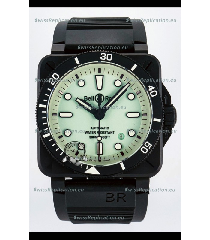 Bell & Ross BR03-92 Divers Edition PVD Coated 1:1 Mirror Replica Green Dial