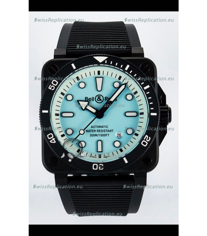 Bell & Ross BR03-92 Divers Edition PVD Coated 1:1 Mirror Replica Pale Blue Dial