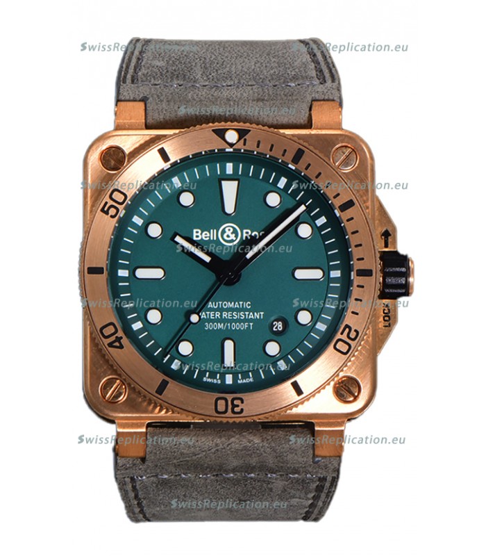 Bell & Ross BR03-92 Diver Green Dial Bronze Casing Swiss Replica Watch 1:1 Mirror Replica