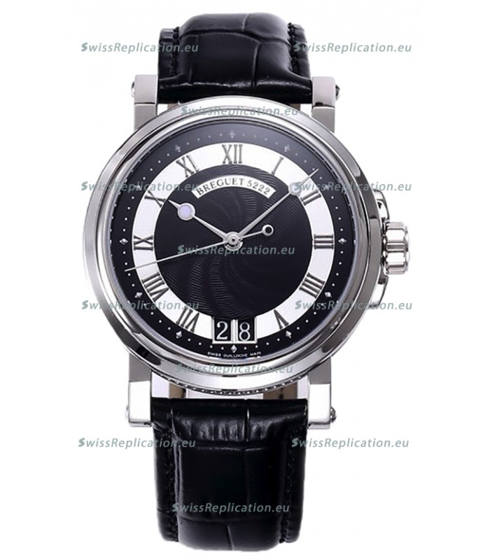 Breguet Marine Automatic Big Date 5817 Stainless Steel Watch with in Black Dial 