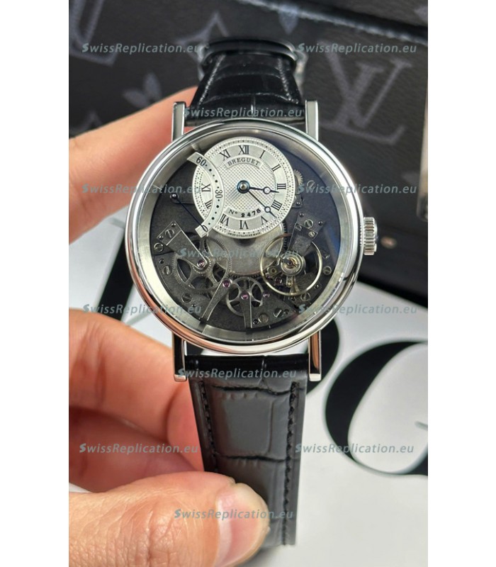Breguet Tradition 7057BR/R9/9W6 Steel Casing Single Tourbillon Swiss Replica Blue Strap Watch
