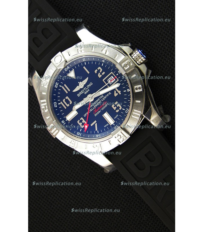 Breitling Avenger II GMT Swiss Replica Watch in Black Dial 1:1 Mirror Replica Version
