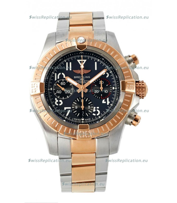 Breitling Avenger B01 Chronograph 45 Two Tone Rose Gold 1:1 Mirror Swiss Replica Watch 