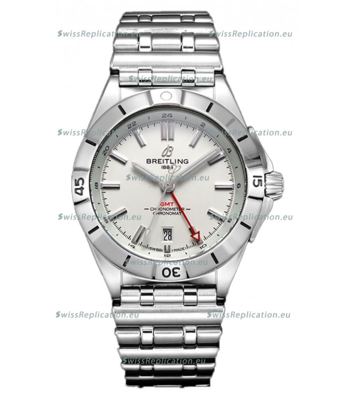 Breitling Chronomat Automatic GMT 40 White Dial 1:1 Mirror Swiss Replica Watch 