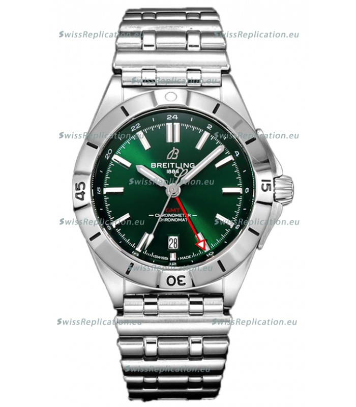 Breitling Chronomat Automatic GMT 40 Green Dial 1:1 Mirror Swiss Replica Watch 