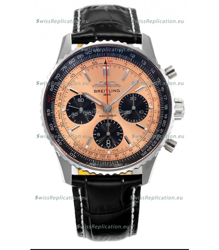 Breitling Navitimer B01 Chronograph 43 Copper Dial - 904L Steel Casing 1:1 Mirror Swiss Replica