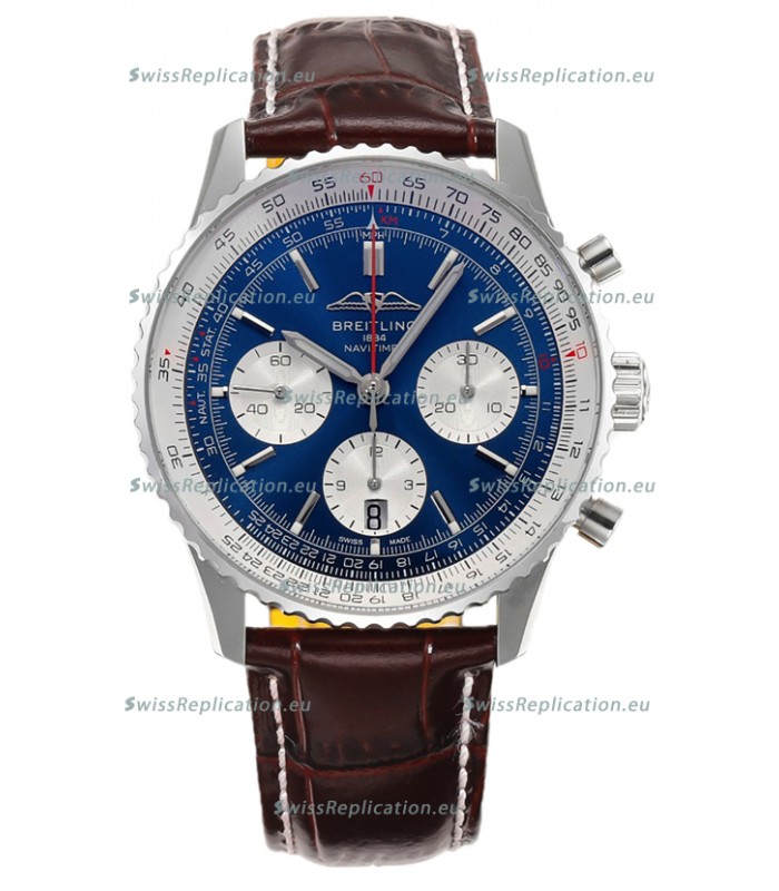 Breitling Navitimer B01 Chronograph 43 Blue Dial - 904L Steel Casing 1:1 Mirror Swiss Replica