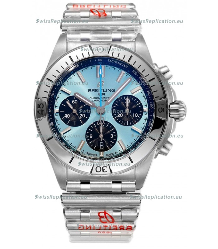 Breitling Chronomat B01 42 Edition Swiss 904L Steel Casing Light Blue Dial 1:1 Mirror Replica Watch