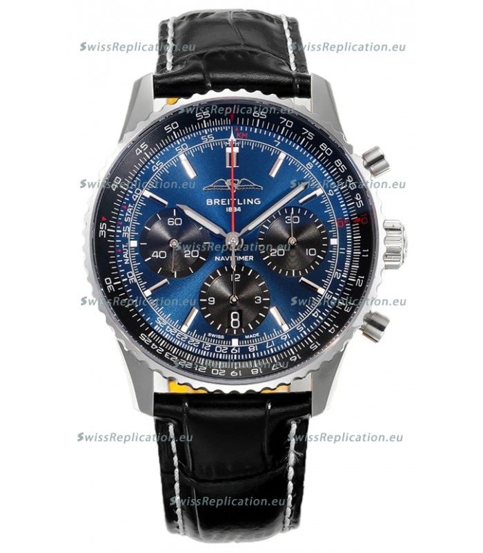 Breitling Navitimer B01 Chronograph 43 Blue Dial - 904L Steel Casing 1:1 Mirror Swiss Replica