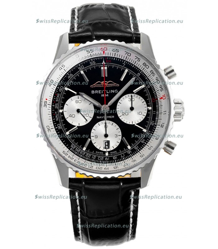 Breitling Navitimer B01 Chronograph 43 Black Dial - 904L Steel Casing 1:1 Mirror Swiss Replica