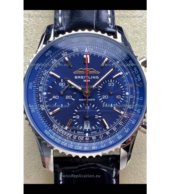 Breitling Navitimer B01 Chronograph 43 Blue Dial - 904L Steel Casing 1:1 Mirror Swiss Replica