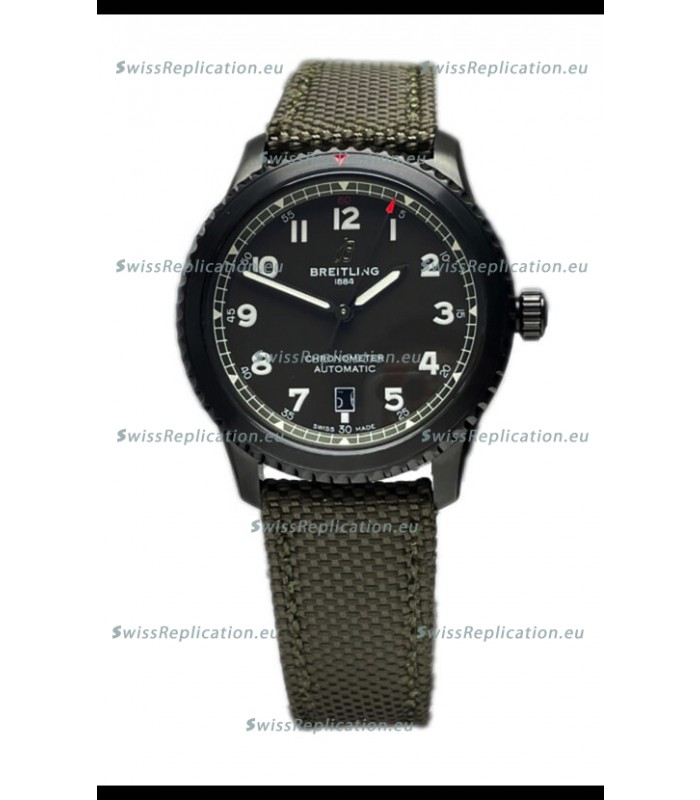 Breitling Navitimer Aviator 8 Automatic 41 Black Dial Nylon Strap 1:1 Mirror Swiss Replica Watch 