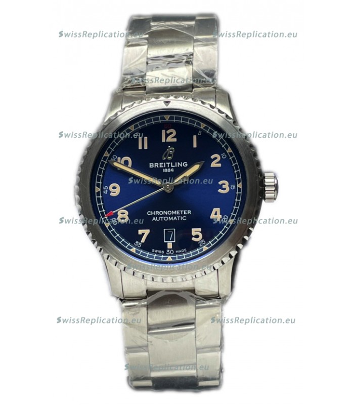 Breitling Navitimer Aviator 8 Automatic 41 Blue Dial Steel Strap 1:1 Mirror Swiss Replica Watch 