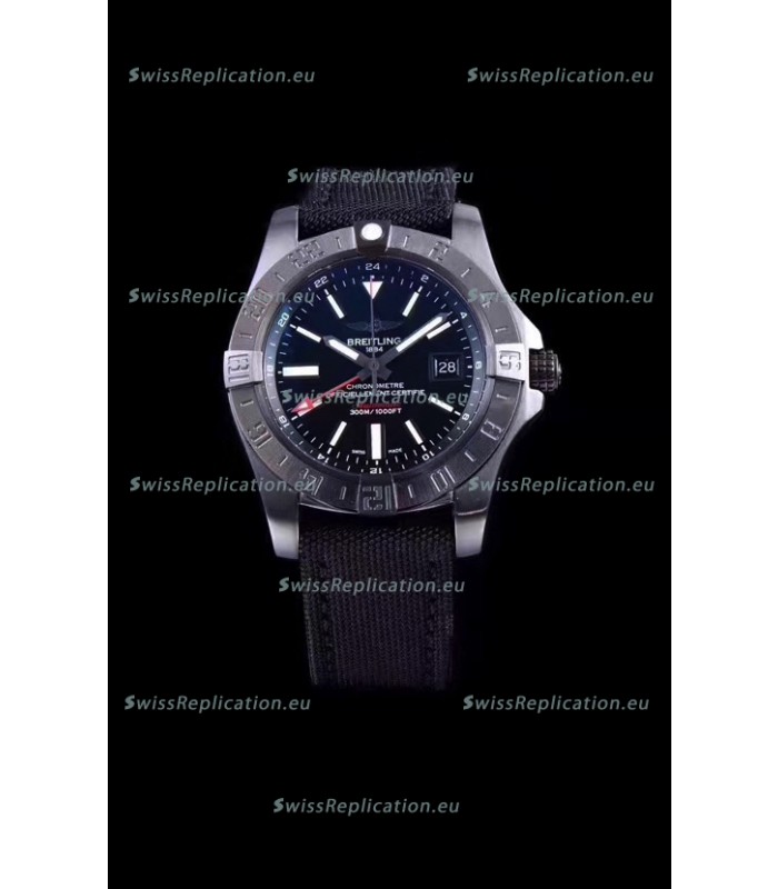 Breitling Avenger II BlackSteel GMT Swiss Replica Watch 1:1 Ultimate Swiss Replica Watch