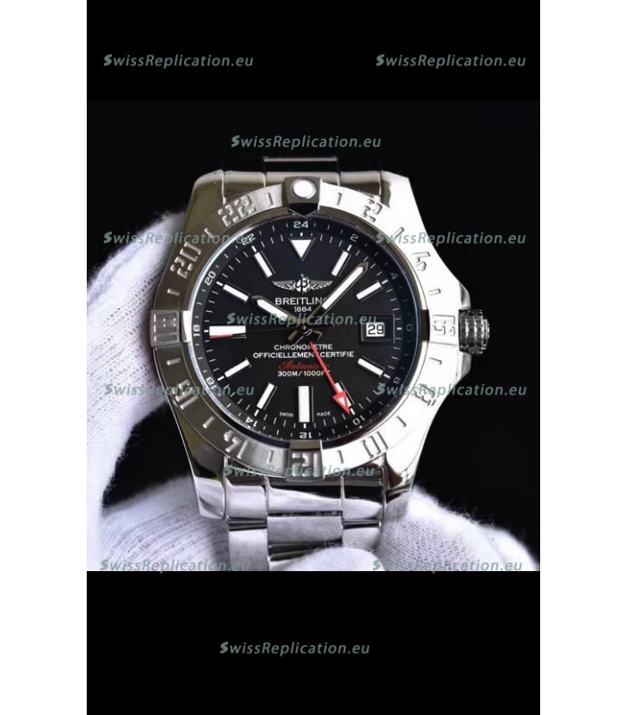 Breitling Avenger II Steel GMT Swiss Replica Watch 1:1 Ultimate Swiss Replica Watch