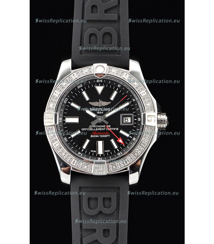 Breitling Avenger II Steel GMT Swiss Watch 1:1 Ultimate Edition - Black Dial