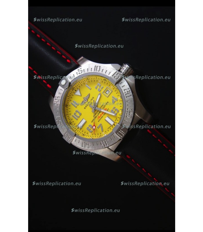 Breitling Avenger II Seawolf Black Leather Strap 45MM - 1:1 Mirror Replica Watch