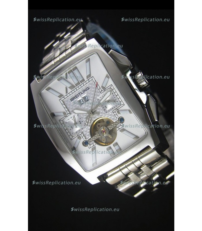 Breitling For Bentley Flying B Japanese Chronograph Watch in White Dial
