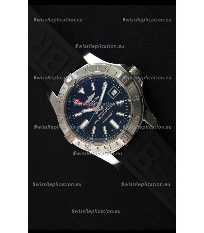 Breitling Avenger II GMT Swiss 1:1 Mirror Replica Watch in Black Dial 