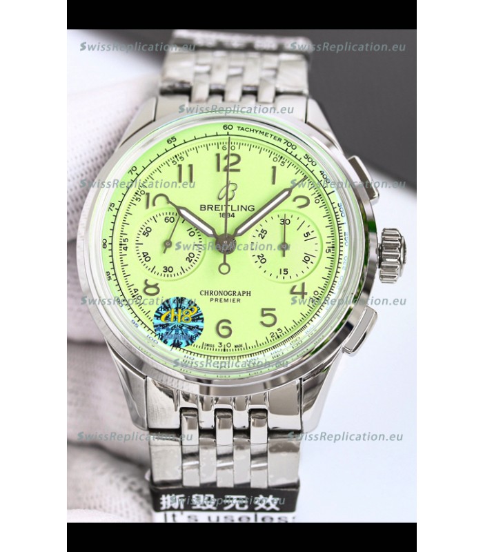 Breitling Premier B01 Chronograph 42 Edition Steel Casing Green Dial - 1:1 Mirror Replica Watch