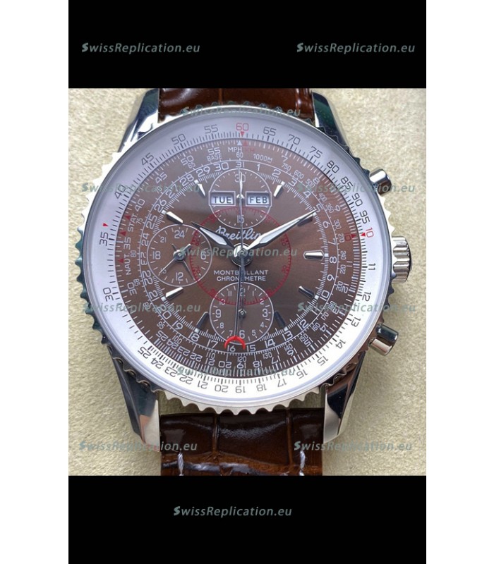 Breitling Montbrilliant Superclone Replica Watch in Brown Dial - 904L Steel Case