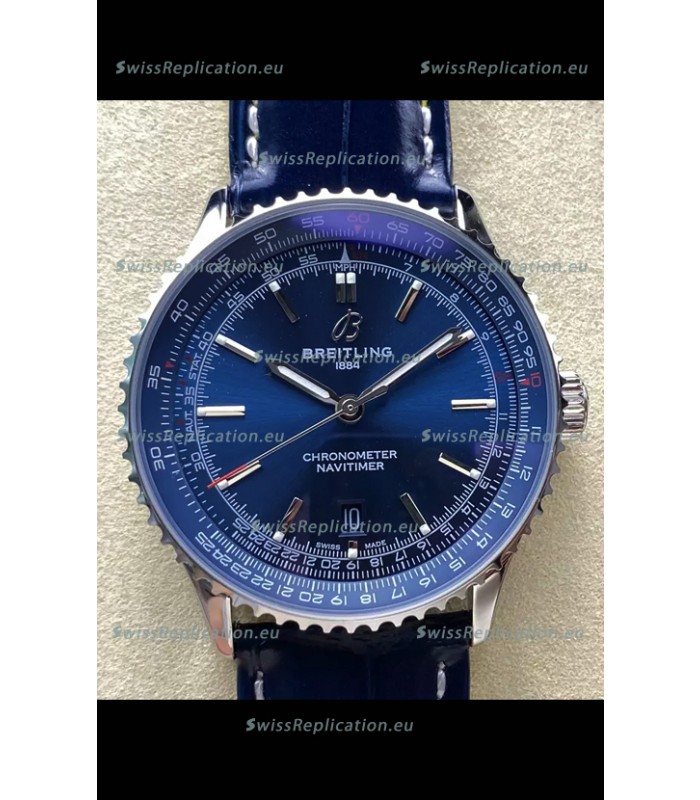 Breitling Navitimer 1 Automatic Swiss Replica Watch in Blue Dial - Leather Strap
