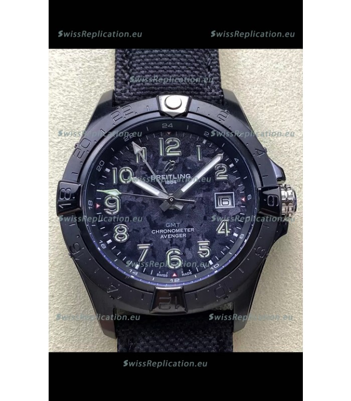 Breitling Avenger Automatic 44 Swiss 1:1 Super Clone Replica Watch - Carbon Dial 