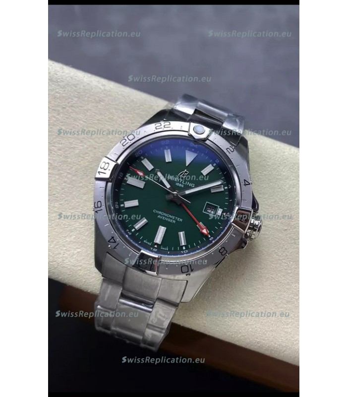 Breitling Avenger GMT Automatic 44 Swiss 1:1 Super Clone Replica Watch - Green Dial 