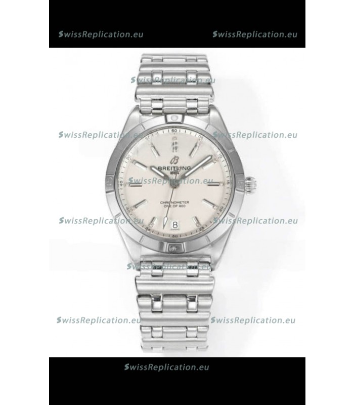 Breitling Chronomat 36MM Stainless Steel Casing 1:1 Mirror Replica Watch White Dial
