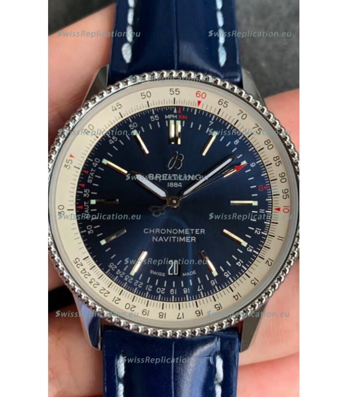 Breitling Navitimer 1 Automatic Swiss Replica Watch in Blue Dial - Leather Strap