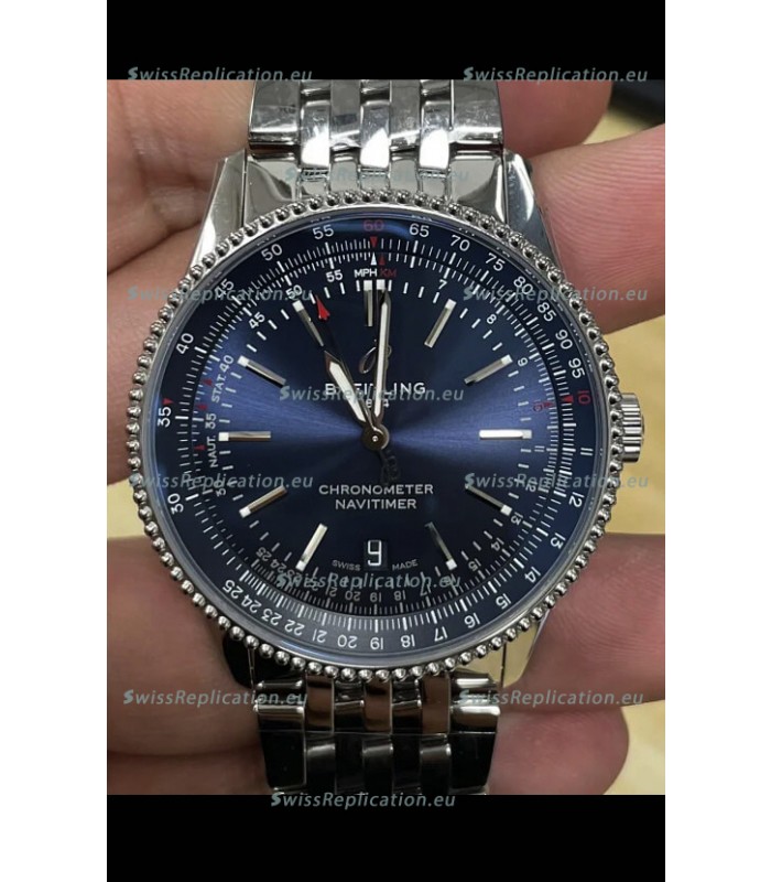 Breitling Navitimer 1 Automatic Swiss Replica Watch in Blue Dial - Steel Strap