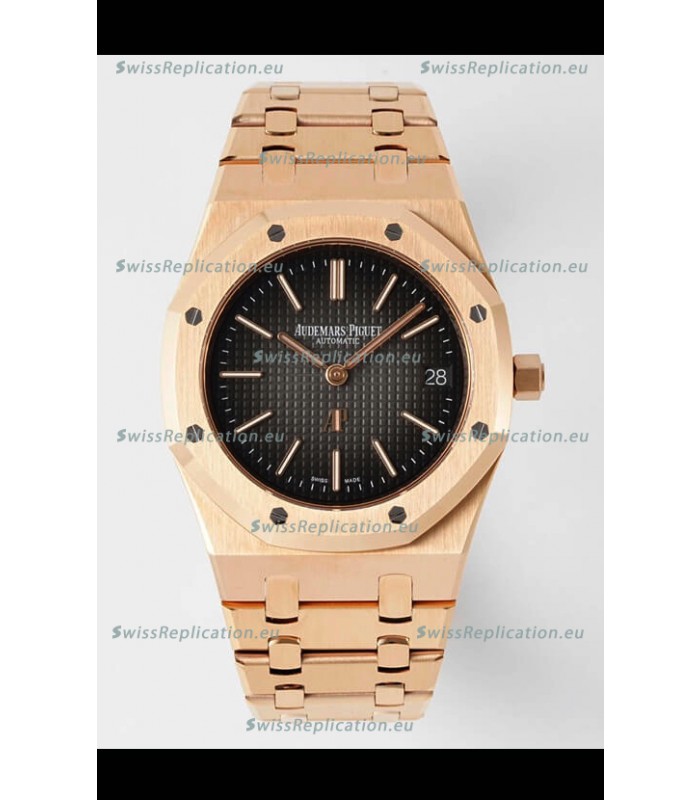 Audemars Piguet Royal Jumbo Oak Extra Thin Swiss Replica Rose Gold - 1:1 Mirror Replica Watch