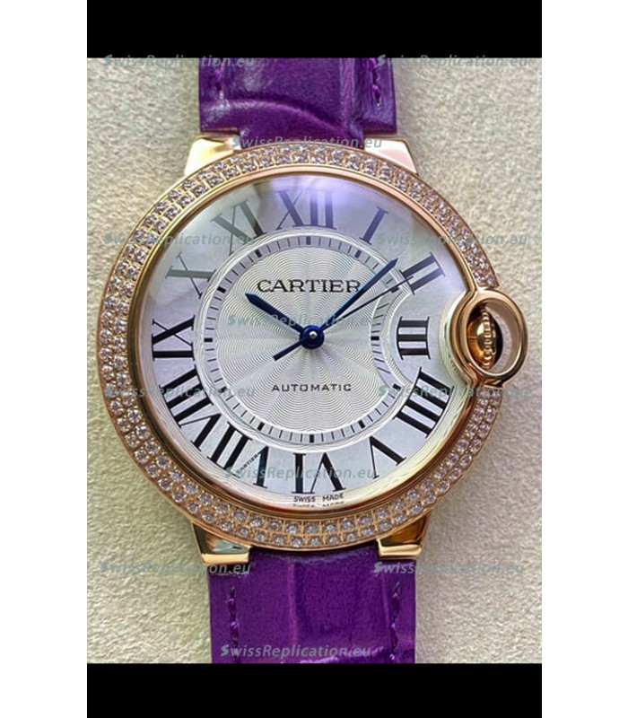 Ballon De Cartier Swiss Automatic 1:1 Mirror Quality 36MM in Rose gold Casing