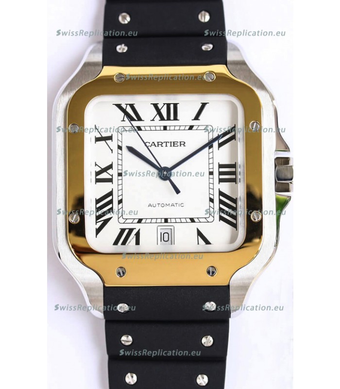 Santos De Cartier Two Tone Yellow Gold 1:1 Mirror Swiss Replica Watch 40MM