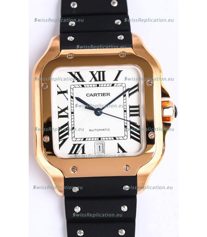 Santos De Cartier Rose Gold Casing 1:1 Mirror Swiss Replica Watch 40MM