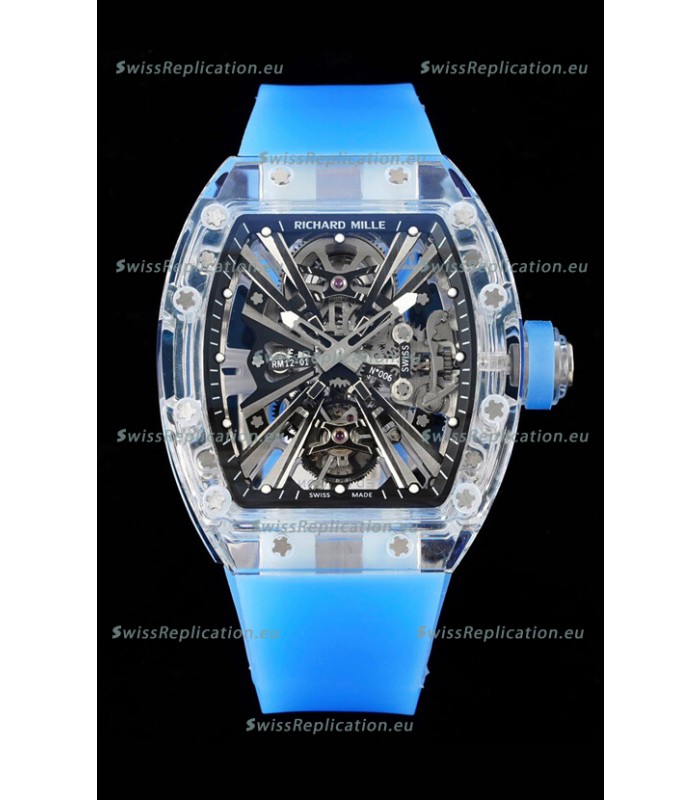 Richard Mille RM12-01 Sapphire Casing with Genuine Tourbillon Movement 1:1 Ultimate Replica