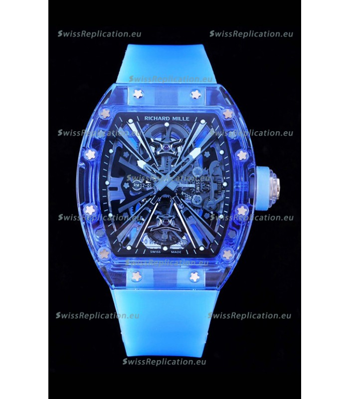 Richard Mille RM12-01 Sapphire Casing with Genuine Tourbillon Movement 1:1 Ultimate Replica