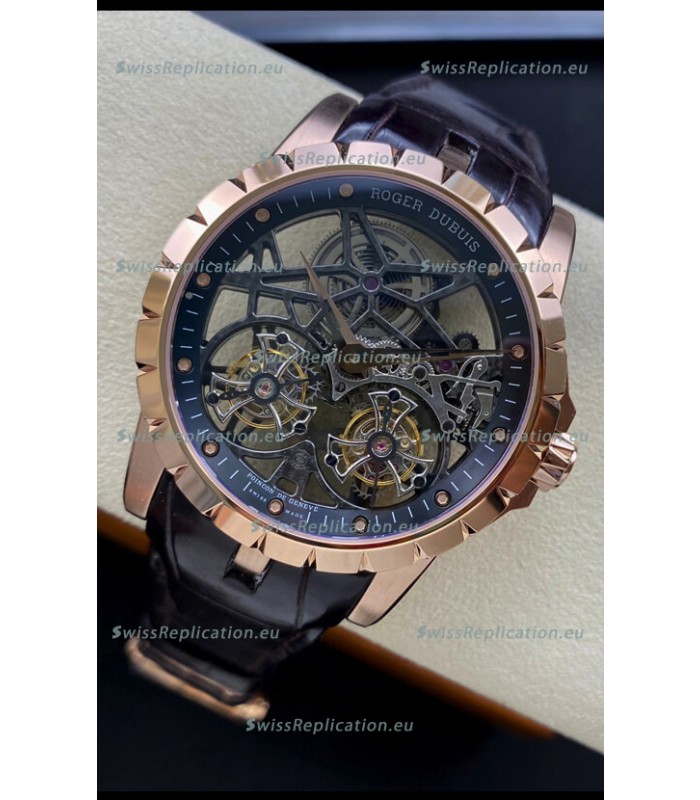 Roger Dubuis Excalibur Dual Tourbillon 1:1 Mirror Swiss Rose Gold Case