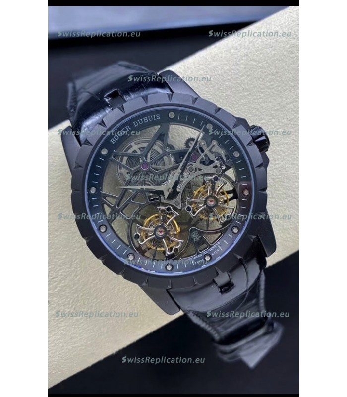 Roger Dubuis Excalibur Dual Tourbillon 1:1 Mirror Swiss Rose DLC Coating