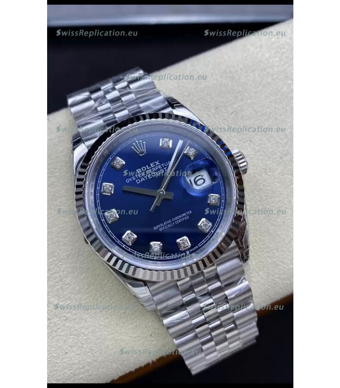 Rolex Datejust 126234 36MM Swiss Replica in 904L Steel in Blue Dial 1:1 Mirror Replica