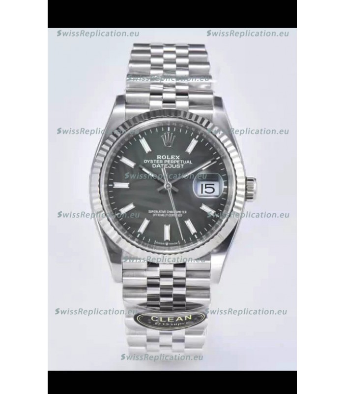 Rolex Datejust 126234 36MM Swiss Replica in 904L Steel in Grey Dial 1:1 Mirror Replica