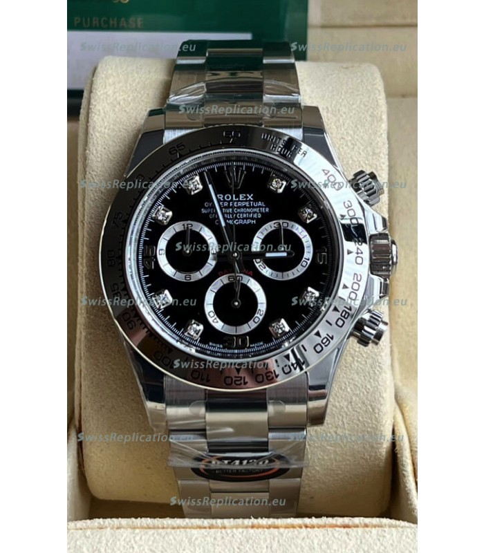 Rolex Cosmograph Daytona 116509 Black Dial Cal.4130 Movement - 904L Steel Watch