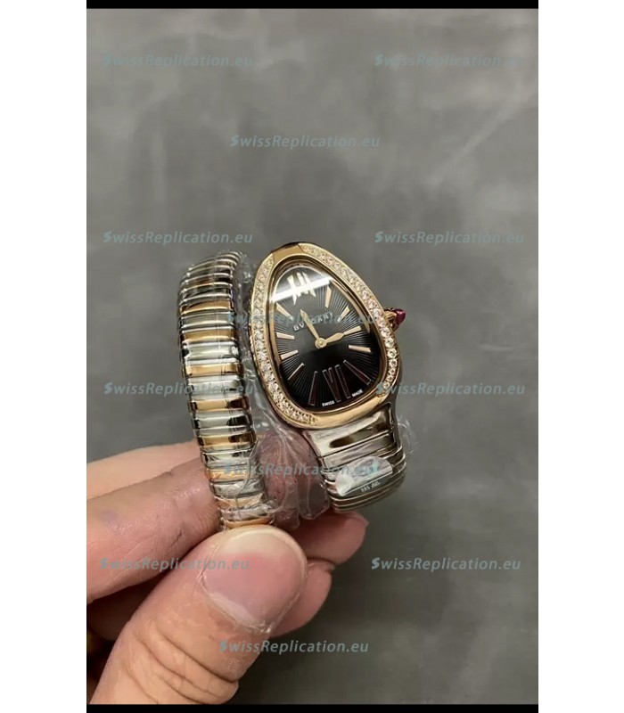 Bvlgari Serpenti Edition Two Tone Casing Diamonds Bezel Watch in 1:1 Mirror Quality
