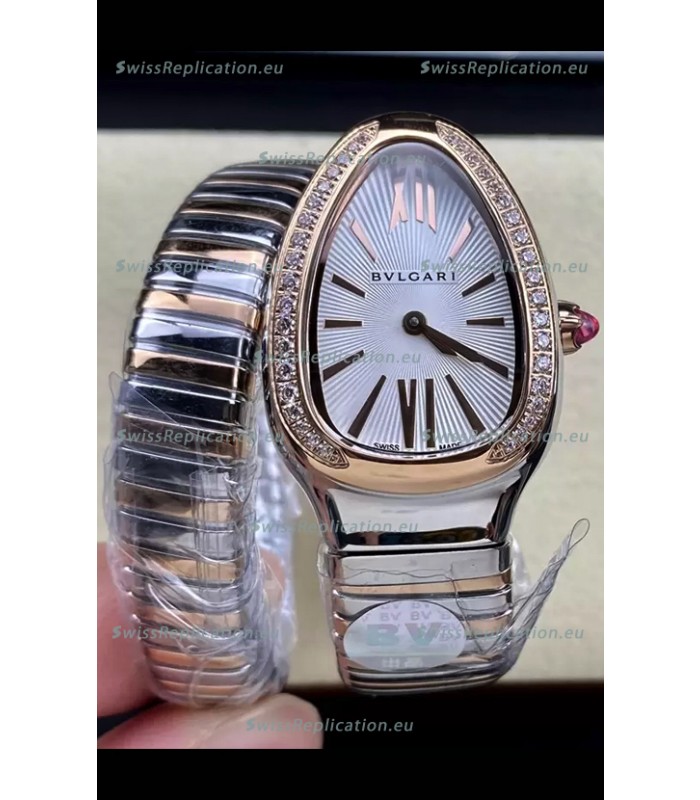 Bvlgari Serpenti Edition Two Tone Casing White Dial Watch in 1:1 Mirror Quality