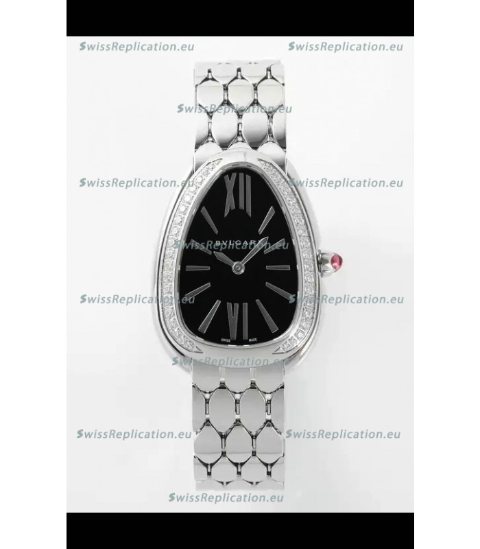 Bvlgari Serpenti Seduttori Edition in Steel Casing Super Clone Watch Black Dial